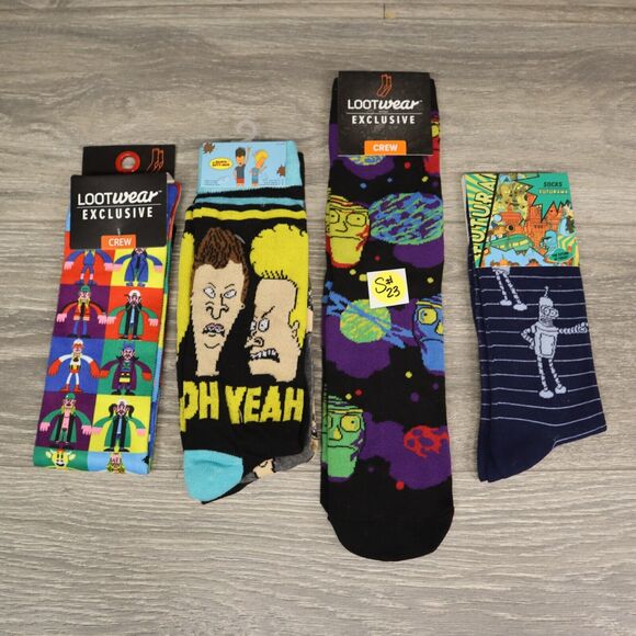 Loot Crate Other - Loot Crate Wear X5 Pairs Animated TV Mix and Match Adult Non-Slip Socks